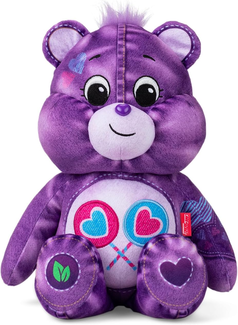 14" Medium Plush Denim Bear - Share Bear - Purple Plushie for Ages 4+ – Stuffed Animal, Super Soft and Cuddly – Good for Girls and Boys, Collectors, Great Valentines Day Gift for Kids
