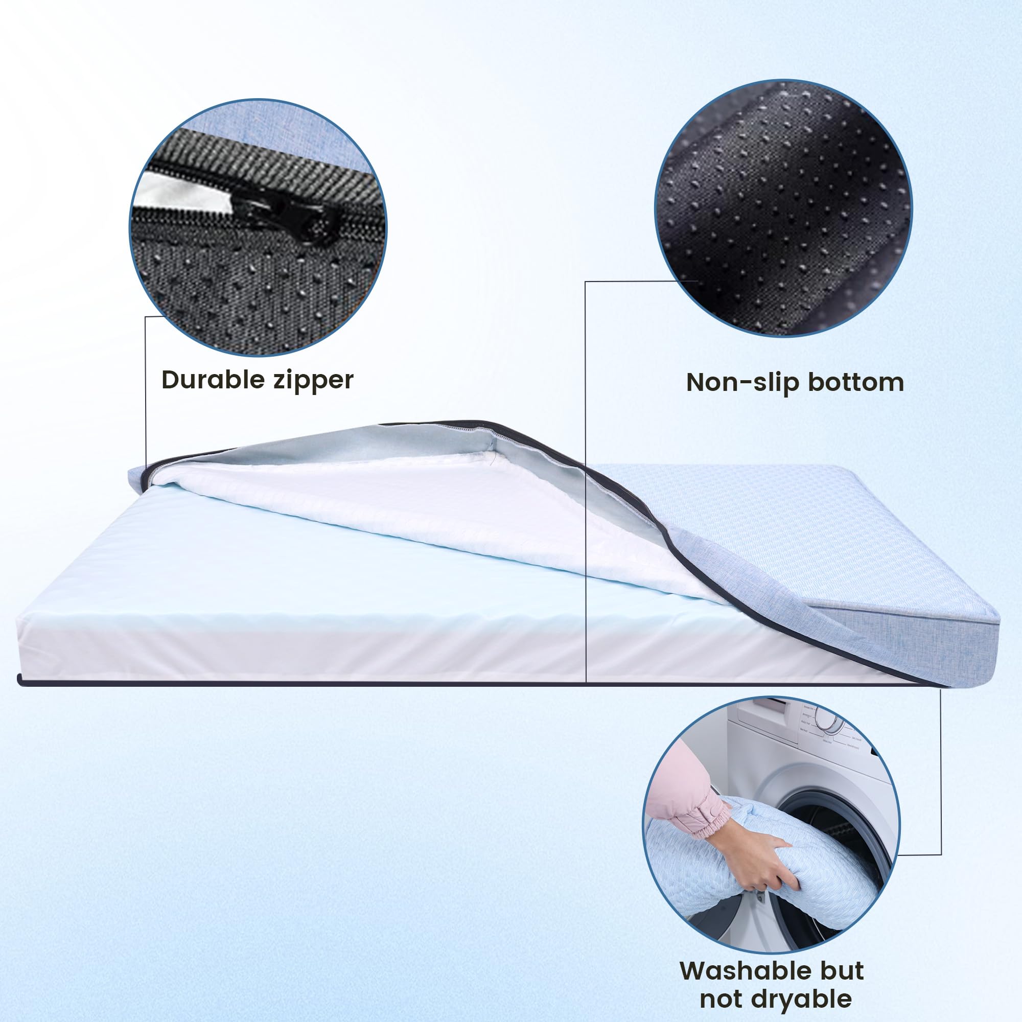 Cama ortopédica de espuma viscoelástica para perro, camas refrescantes para perros, camas lavables para mascotas con cubierta de piel sintética, forro impermeable, (XL: 41 x 29 x 4