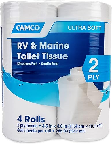 Miniatura 4 de Camco Papel higiénico para baño RV (16 rollos) + tratamiento de inodoro Camco TST MAX para cámper o caravana (paquete de 30)