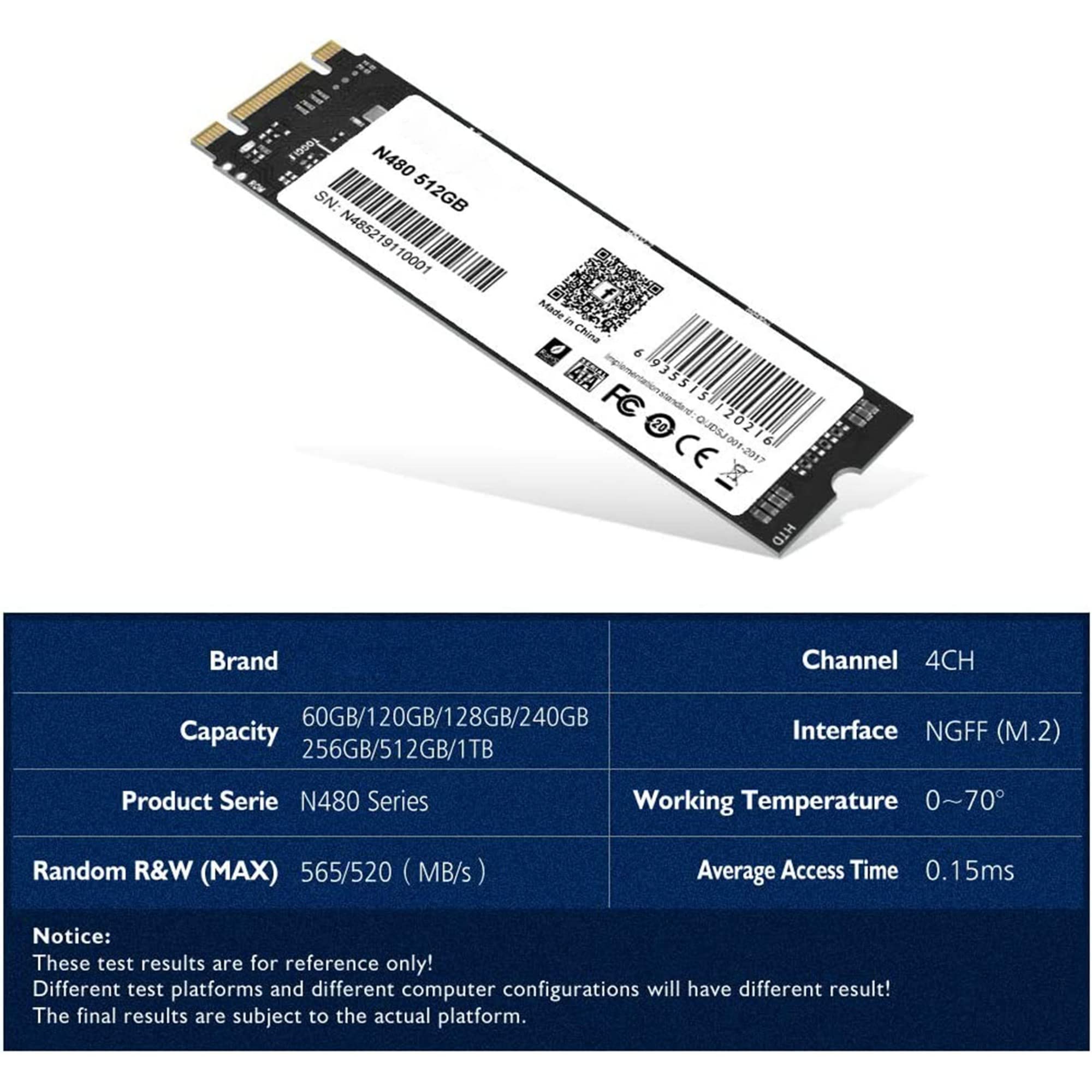 SIMPLETEK Memoria SSD M.2 SATA NGFF 512GB 2280 | Disco Archiviazione a Stato Solido 6.0Gb/s | compatibile con interfaccia SATA2 (3.0GB/s)