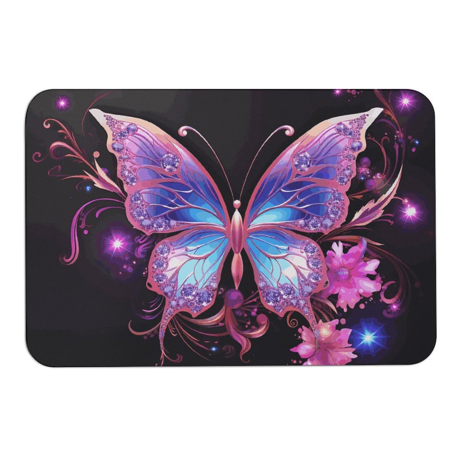 Tapis boue absorbant et antidérapant 60 x 40 cm à motif papillon violet