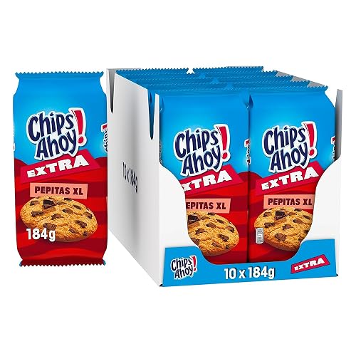Chips Ahoy Galletas Cookies Extra Pepitas XL, Chocolate - Pack 10 x