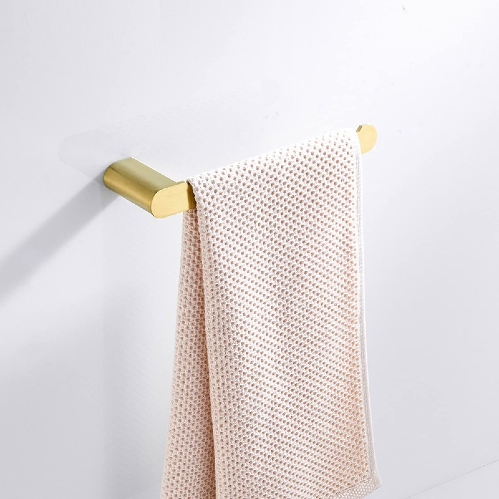 FGXHHS Nordic Brushed Gold Brass Simple Bath Towel Rack Bathroom Hardware Pendant Shelf Set, Ring