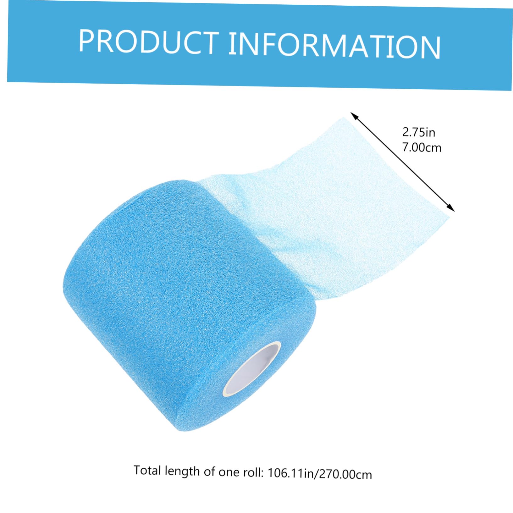 MOLUCKFU 1 Roll Sports Skin Membrane Sports Tape Blue Tape Sports Bandages Black Duct Tape Self Tape Black Gaffers Athlete Tape Racquet Grip Sponge Sky-Blue