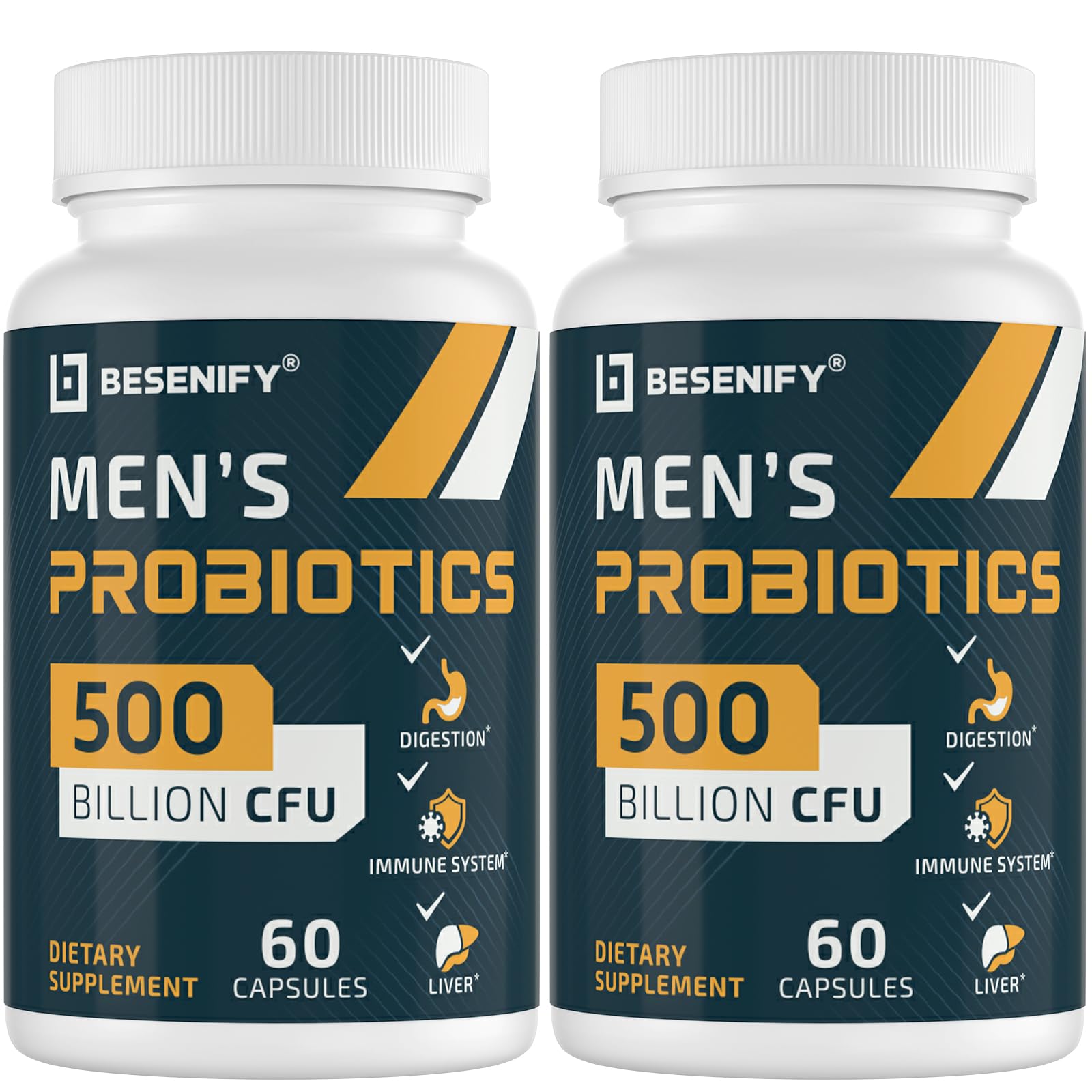 Bulk Value Probiotics for Men: 120 Capsules, 500 Billion CFUs, 12 Strains (Turmeric & Cranberry)