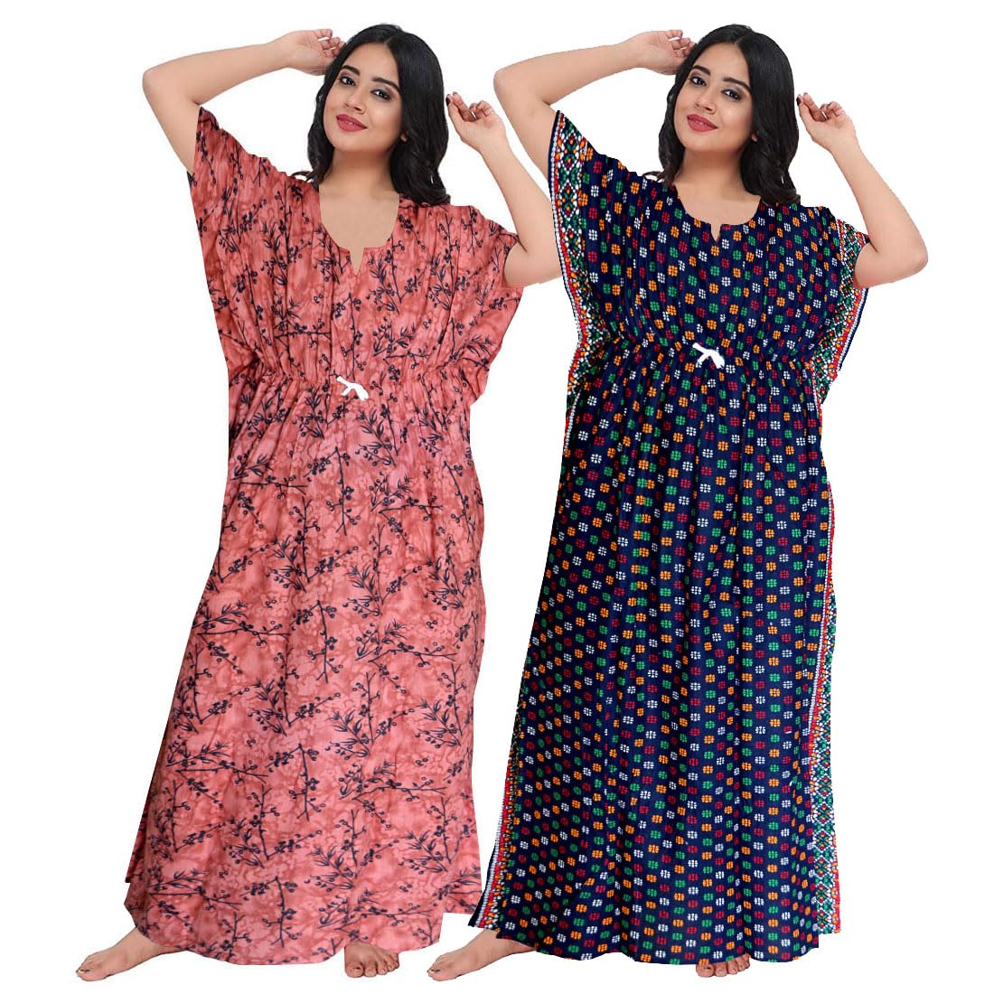 Women's Pure Cotton Nightwear Casual Nighty (FASHION-1089 L) Orange-image-40