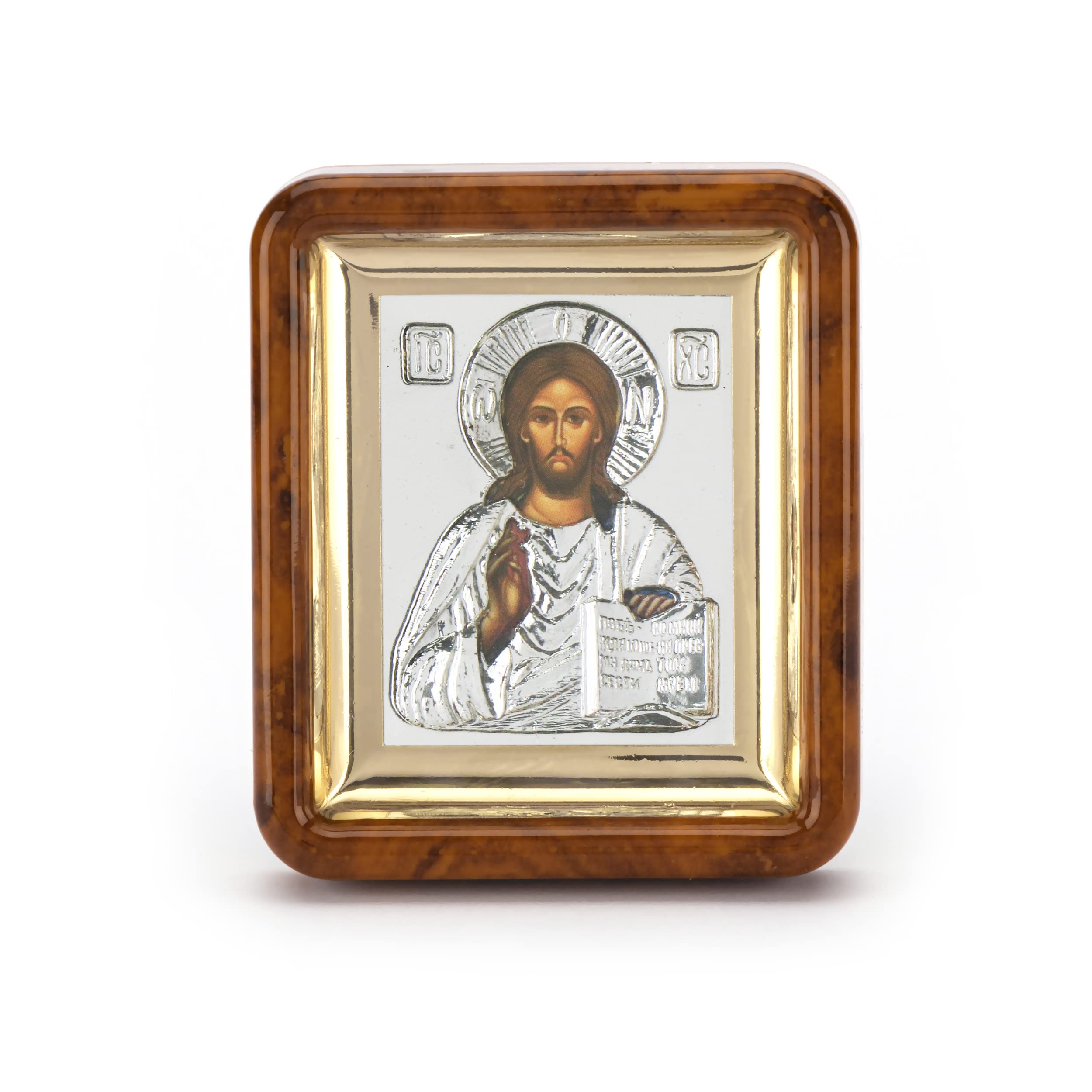 NKlaus Jésus-Christ Icône dans cadre avec verre acrylique 7x6cm chrétien 11070