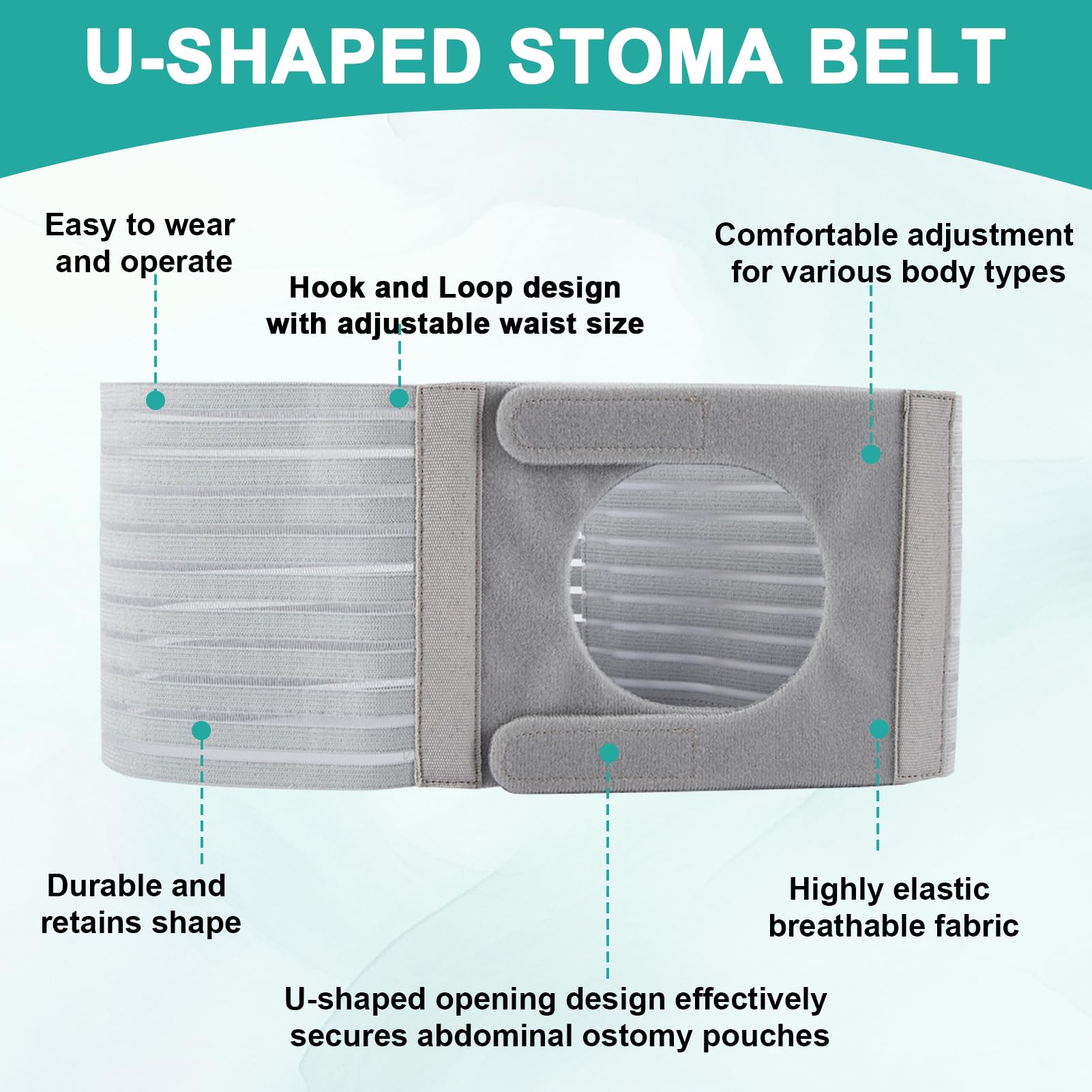 1 PCS Fascia Per Stomia Da Uomo E Donna, Cintura Per Stomia Larga 13 cm, Grigia Cintura Addominale Post Colostomia Per Prevenire L'ernia Parastomale, XL