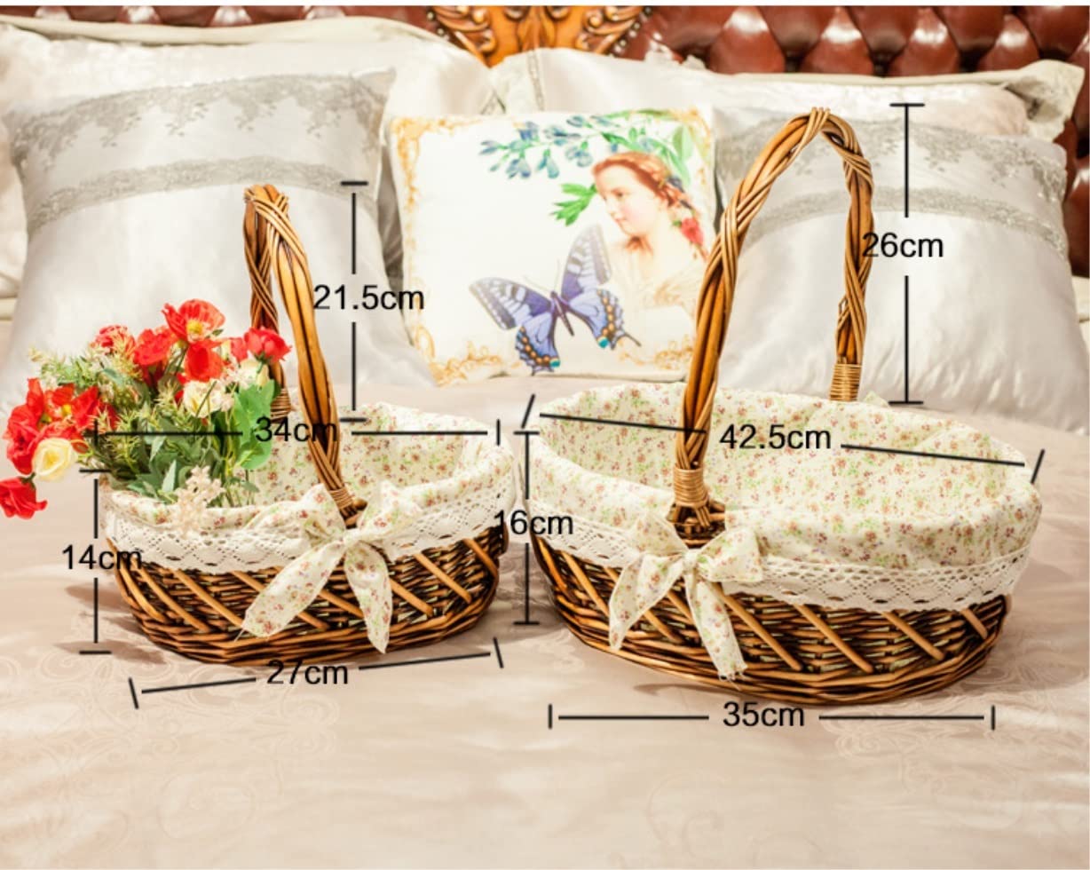 Dekoracja Kuchenna Kosz Piknikowy Na Mocny Warkocz Z Zmywalną Podszewką Przenośny Ręcznie Robiony Kemping Imprezy Plenerowe(43 * 12 * 42cm)