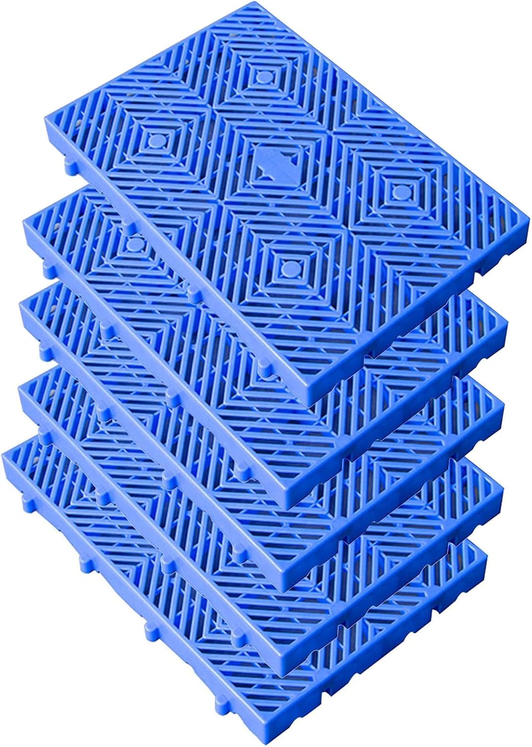 LXSENH 5pcs 24x15x2IN Plastic Pallet, Waterproof Storage Grid Pad, Lightweight Nestable Floor Pallets, 5pcs HDPE Breathable Grids Article Racks for Garage Supermarket Basement