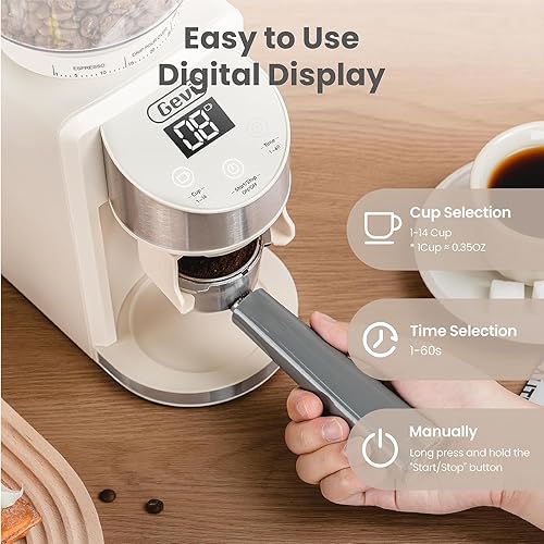 Miniatura 2 de Gevi Molinillo de café eléctrico, molinillo de granos de café con 35 ajustes de molienda para expreso, goteo, prensa francesa, molinillo de café