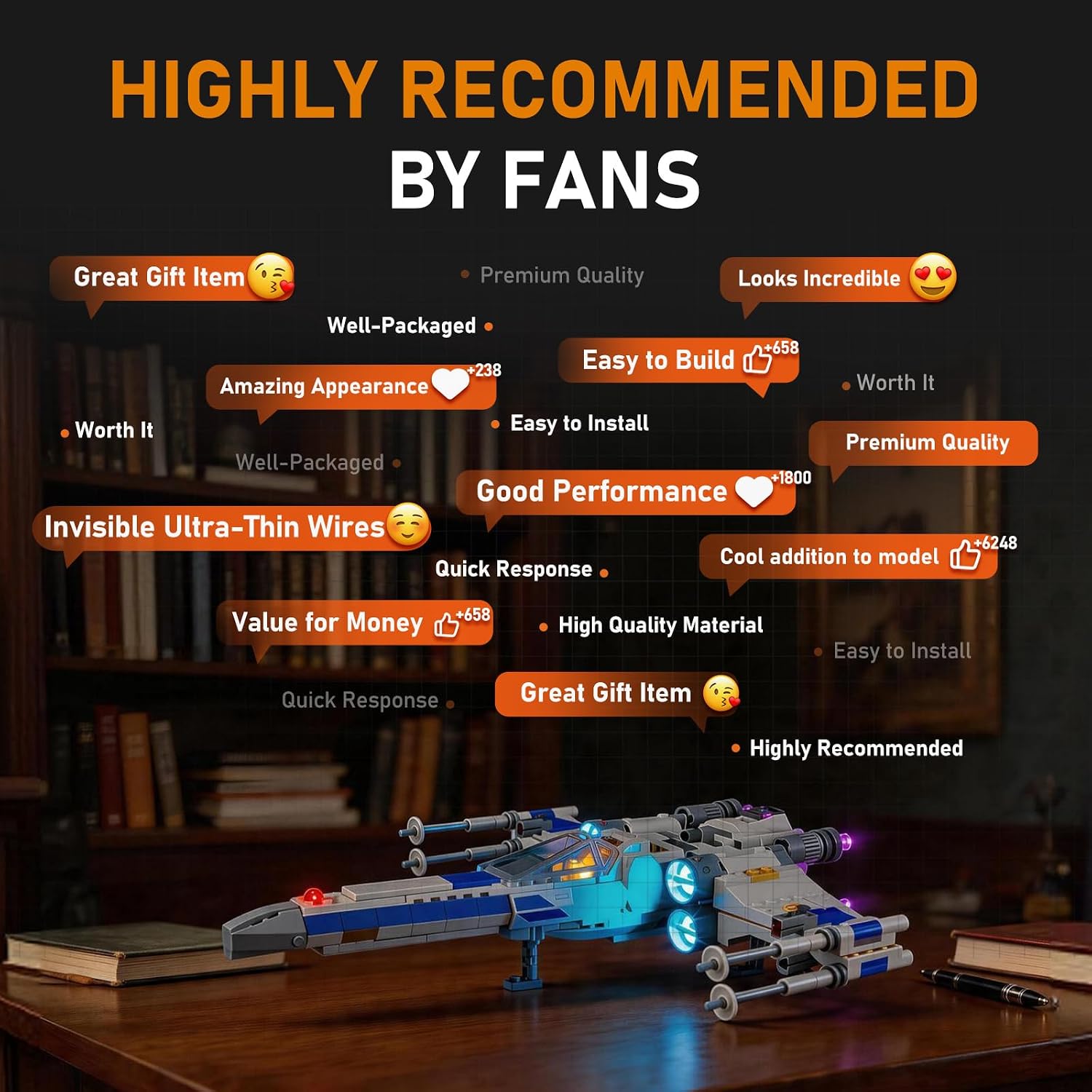 LIGHTAILING Led Light for Lego-75460 Star Wars New Republic X-Wing Starfighter - Easy Install, Hidden Wiring, Home Decor & Gift-Ready (Model Not Included)