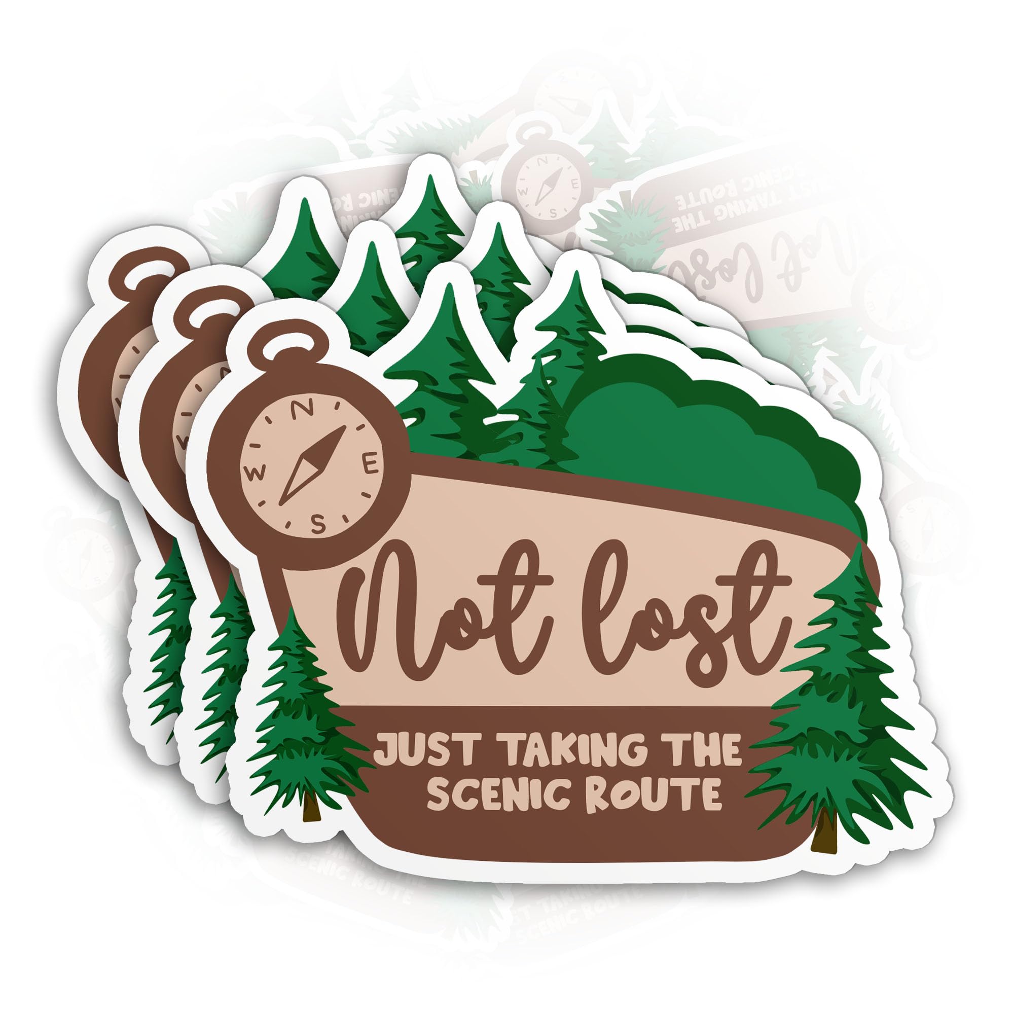 Not Lost Just Taking The Scenic Route Sticker Outdoorsmen Hike Camp Die-Cut Waterproof Vinyl Sticker for Helmet, Hard Hat Laptop Water Bottle Phone