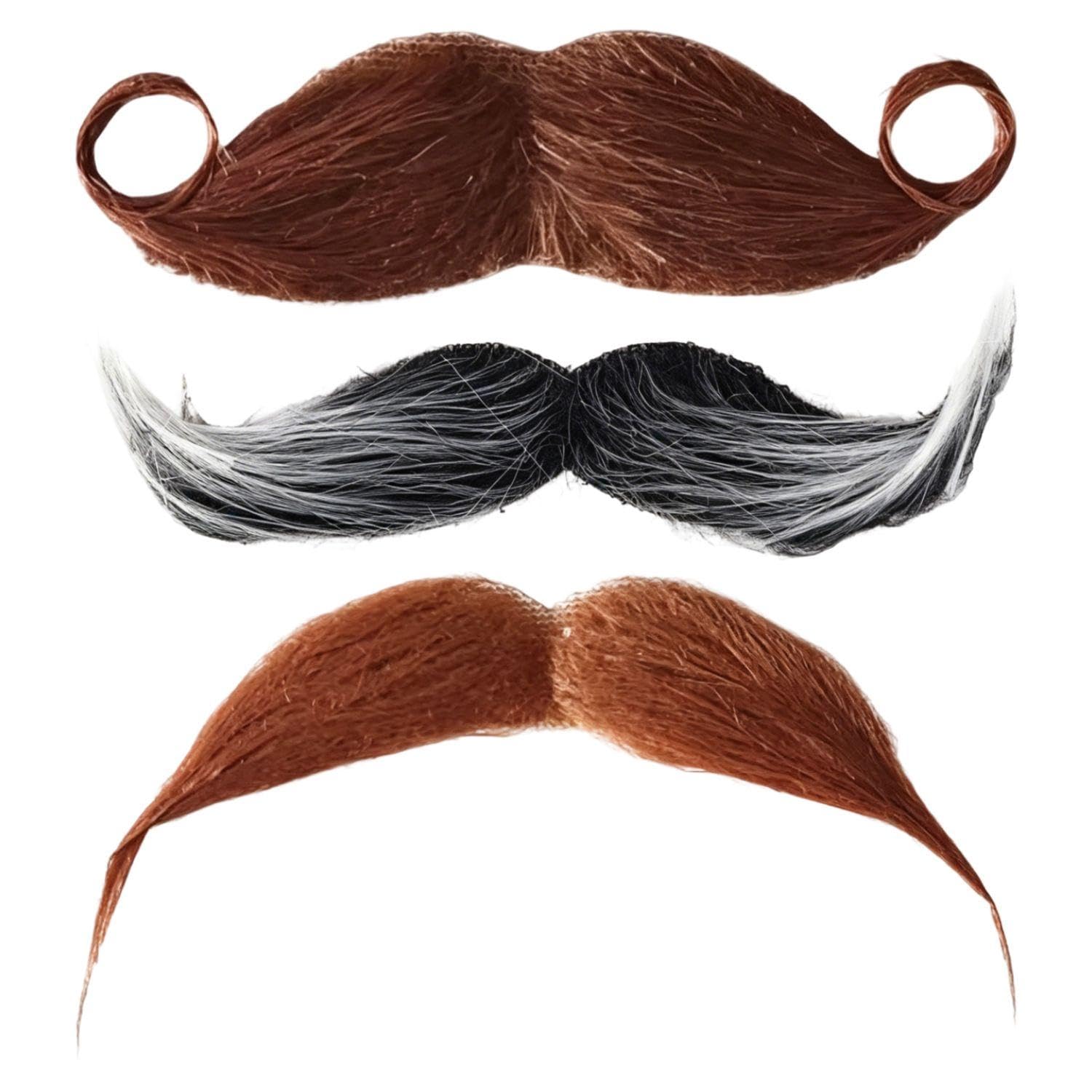 Gdfhbd 3 Pieces Of Simulation Fake Beards, With Adhesive Stickers, Realistic And Funny Appearance, Party Performance Dress-Up Supplies.