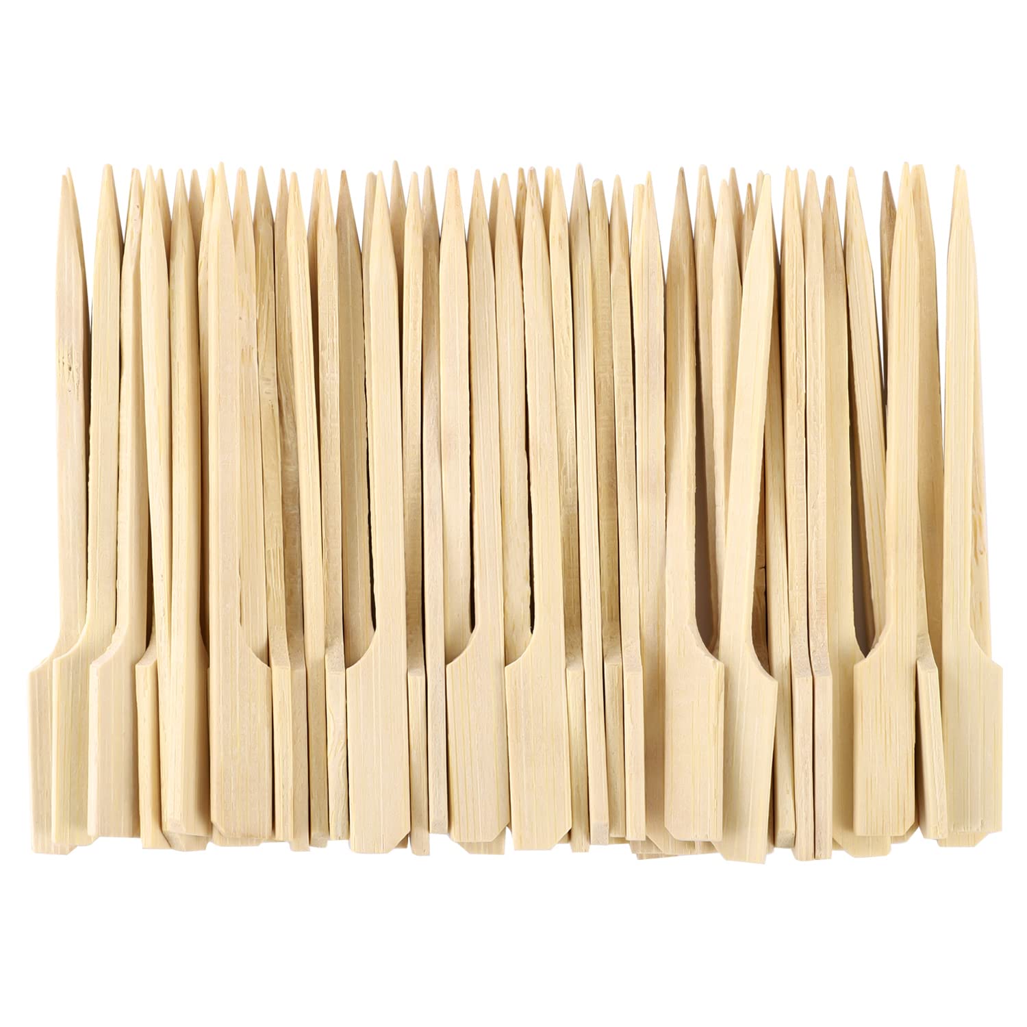 Lanjue 300 Paddle Bamboo Skewers 9CM, Flat Burgers Sticks, Kids Wooden Fruits Picks, Cocktail Sticks, Satay Skewers, Barbecue Kebabs