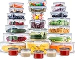 Pure Future 50-Piece Food Storage Containers Set (25-Pack) - Includes 2x JUMBO 2.5L (84oz) & 2x 1.5L Large Bins, Airtight Plastic Meal Prep Lunch Boxes with Lids, Microwave/Freezer Safe, BPA Free