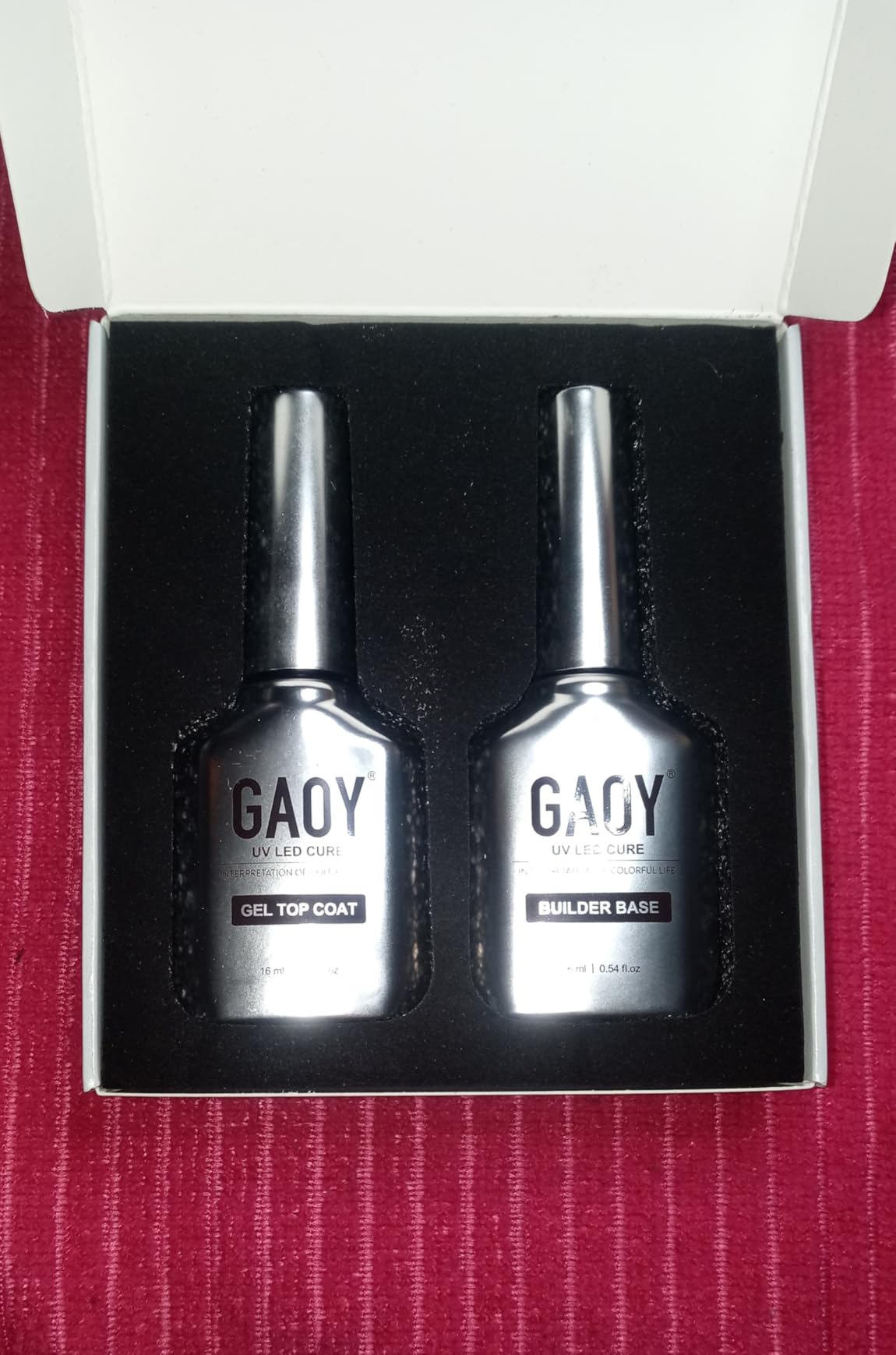 GAOY Glossy Gel Top Coat and Builder Base Set, 2 Pcs 16ml Glassy Top Coat and Clear Rubber Base Nail Strengthener Combination for UV Light Cure Gel Nail Polish