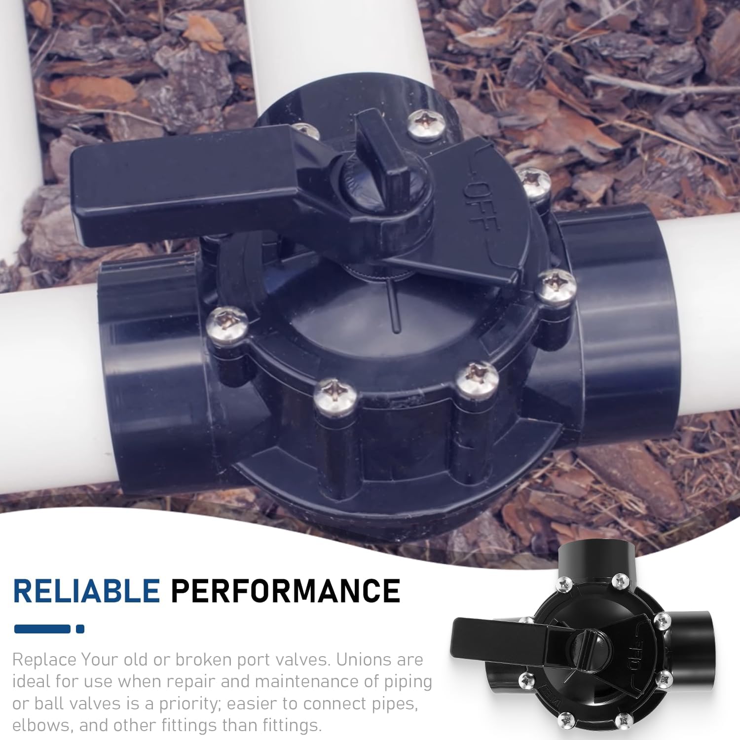 4715 3-Port 1.5 to 2-Inch Diverter Valve Replace Part for Jandy 1.5 Inch 3 Way Positive Seal Diverter Valve Compatible with Ground Pool, Tub & Spa System