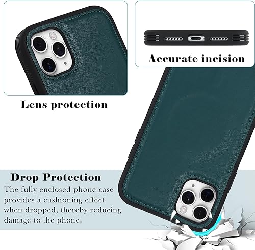 Miniatura 6 de Havaya Magsafe - Funda magnética para iPhone 11 Pro, funda de piel compatible con carga inalámbrica magsafe, color verde
