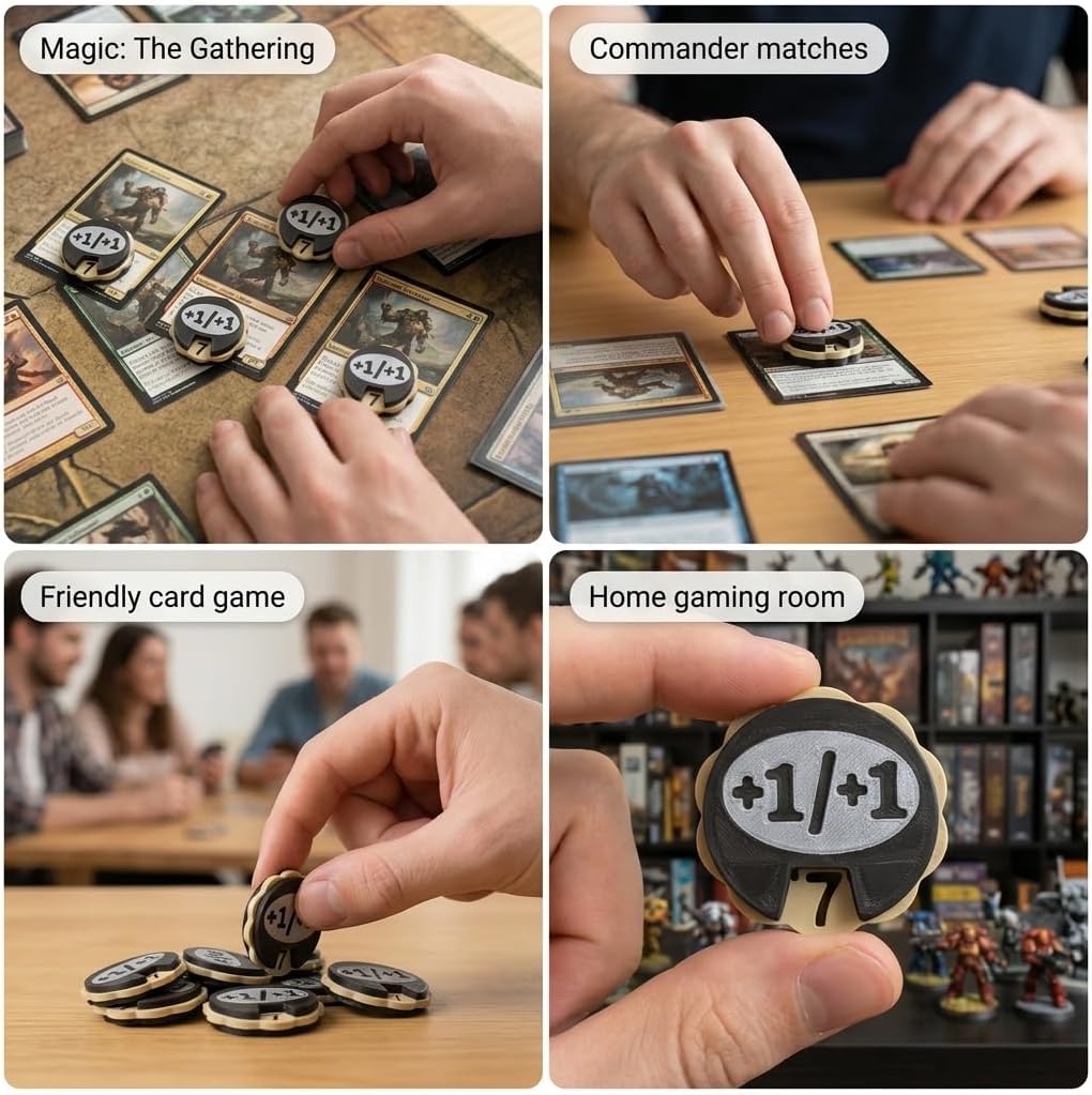 6/10 Pack MTG +1/+1 Counter & -1/-1 Spin Tokens, Single Sided 0-9 Hollow Out Number Trackers for MTG Commander EDH, TCG Card Game (6)