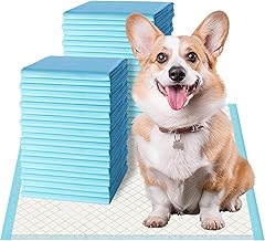 IMMCUTE Thick Puppy Pads 100 Count, Super Absorbent Potty Training Pads, Disposable Pee Pads for Dogs, Cats & Rabbits, Blue & White, 22"x23"