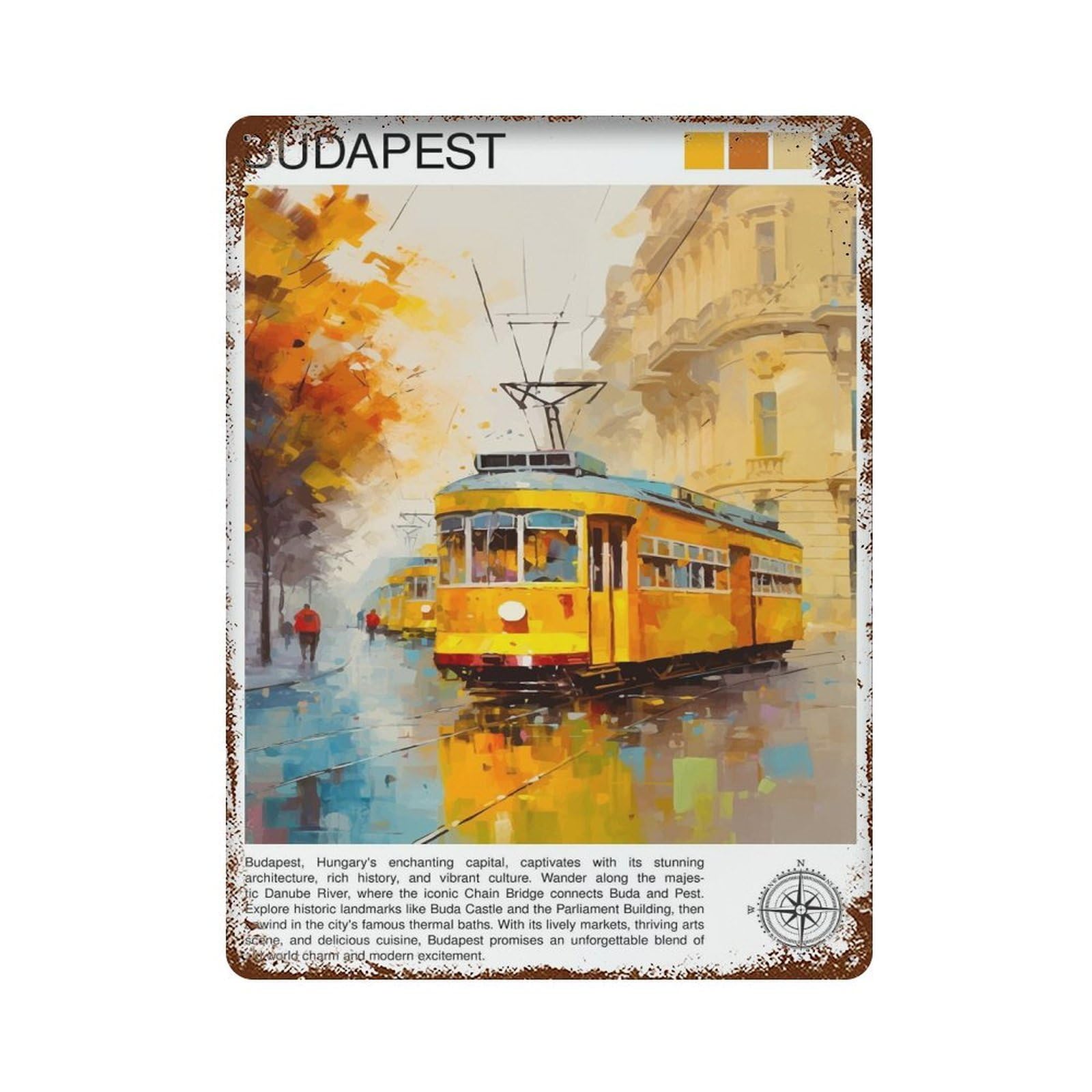 xiaoxiaoshen Budapest Hungary Travel Home Trave_5 Wall Decor Art Metal Tin Poster Modern Home Decor Art Home Bar Shop Decorations Vintage Sign 40x30cm