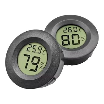 Probe Free Thermometer For Incubator, Thermometer Humidity Meter Digital LCD Display Round