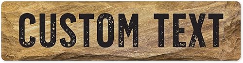 Miniatura 106 de Letrero Personalizado, Letrero de Calle Personalizado, 11 Colores de Fuente, 13 Estilos de Fuente, 4 Opciones de Agujeros, 22 Tamaños, 6x24 Madera