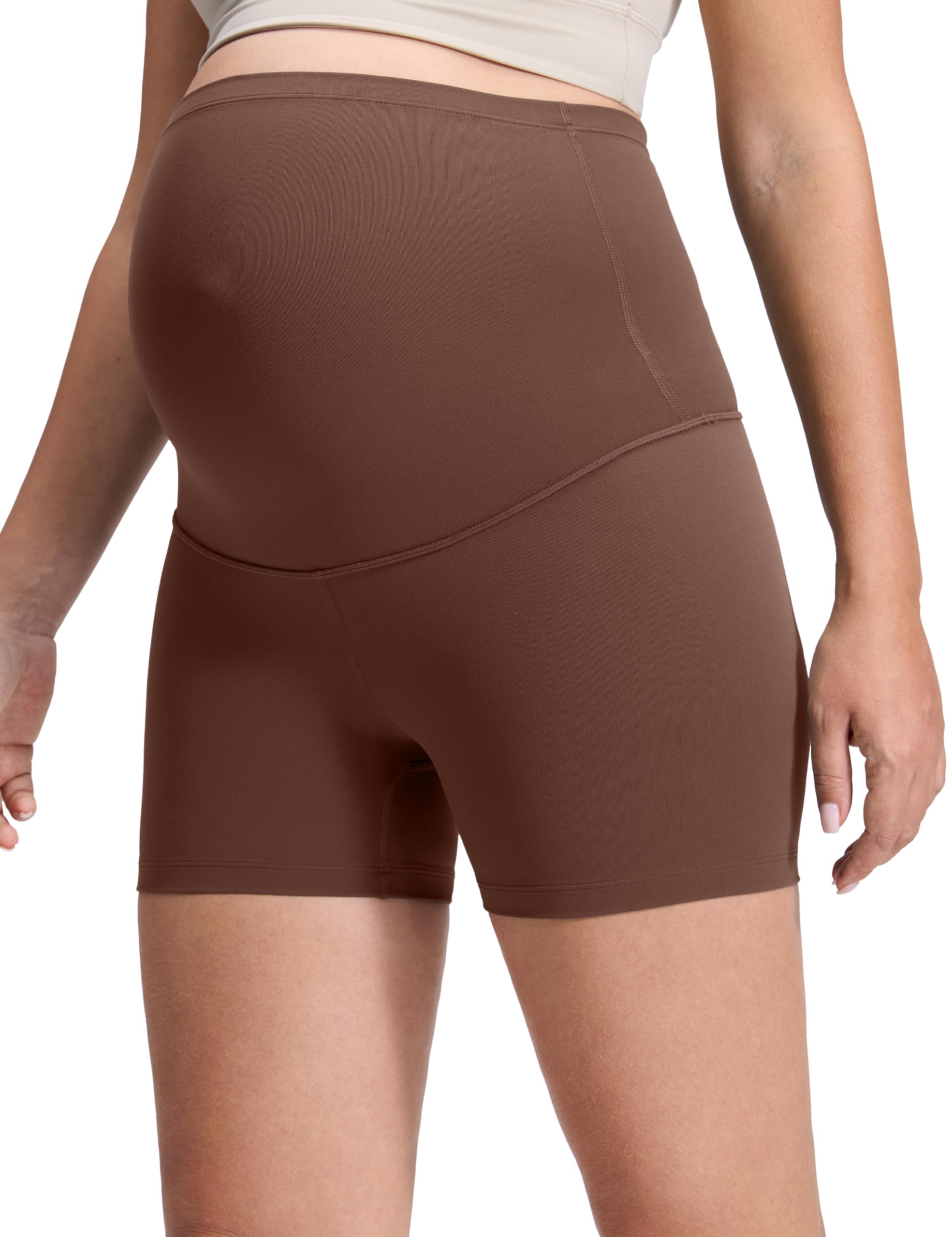 CRZ YOGA Women's Butterluxe Maternity Shorts Over The Belly - 4"/6"/8" Over Bump Yoga Sports Biker Shorts Pregnancy Leggings — view 19