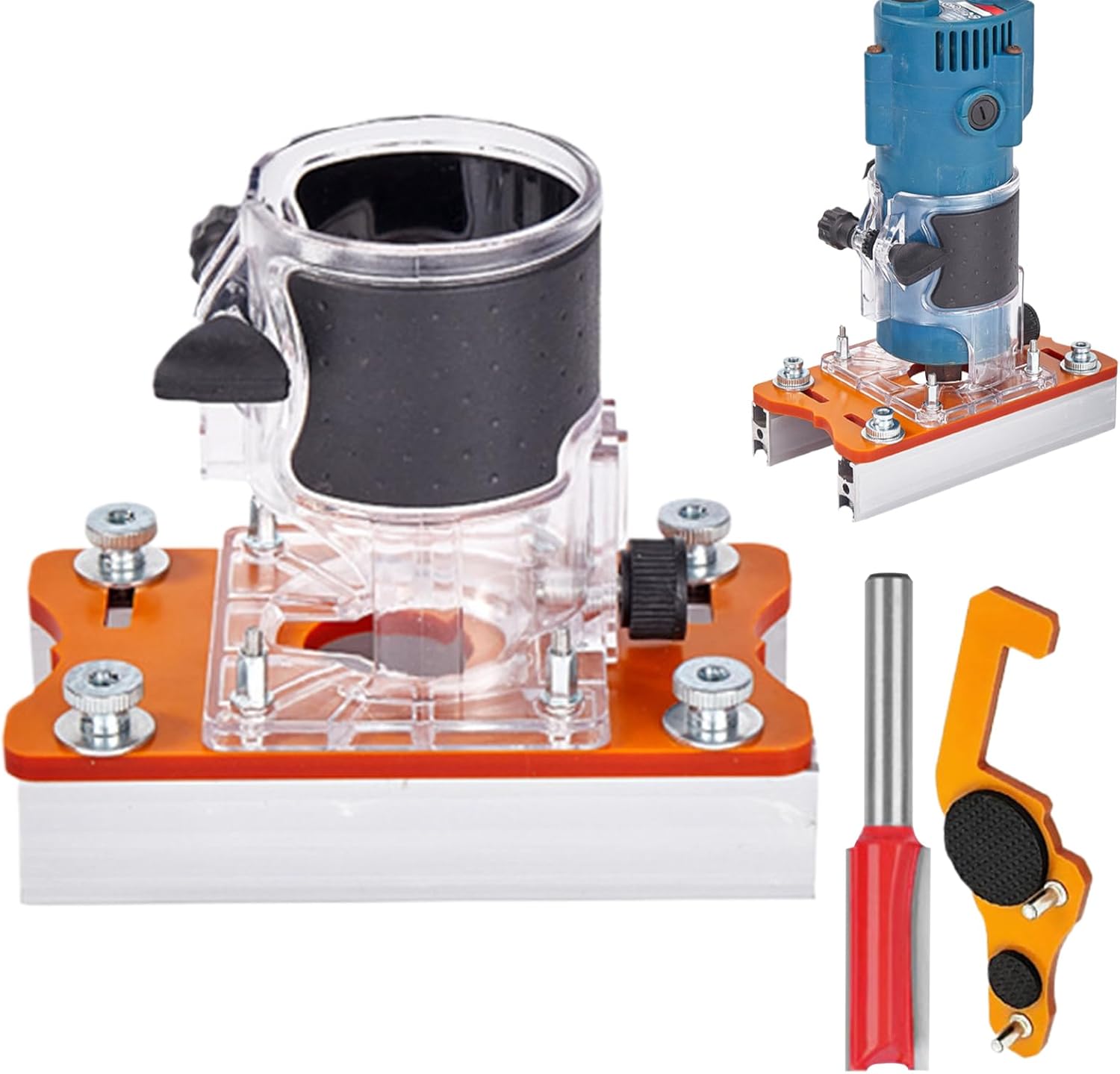 Wood Trimmer Base - Heavy Duty Compact Metal Router Tool, Furniture Wood Palm Router Base For Chamfering, Grooving, Curve Cutting, And Trimming, Construction For Workshop Carpentry DIY Projects