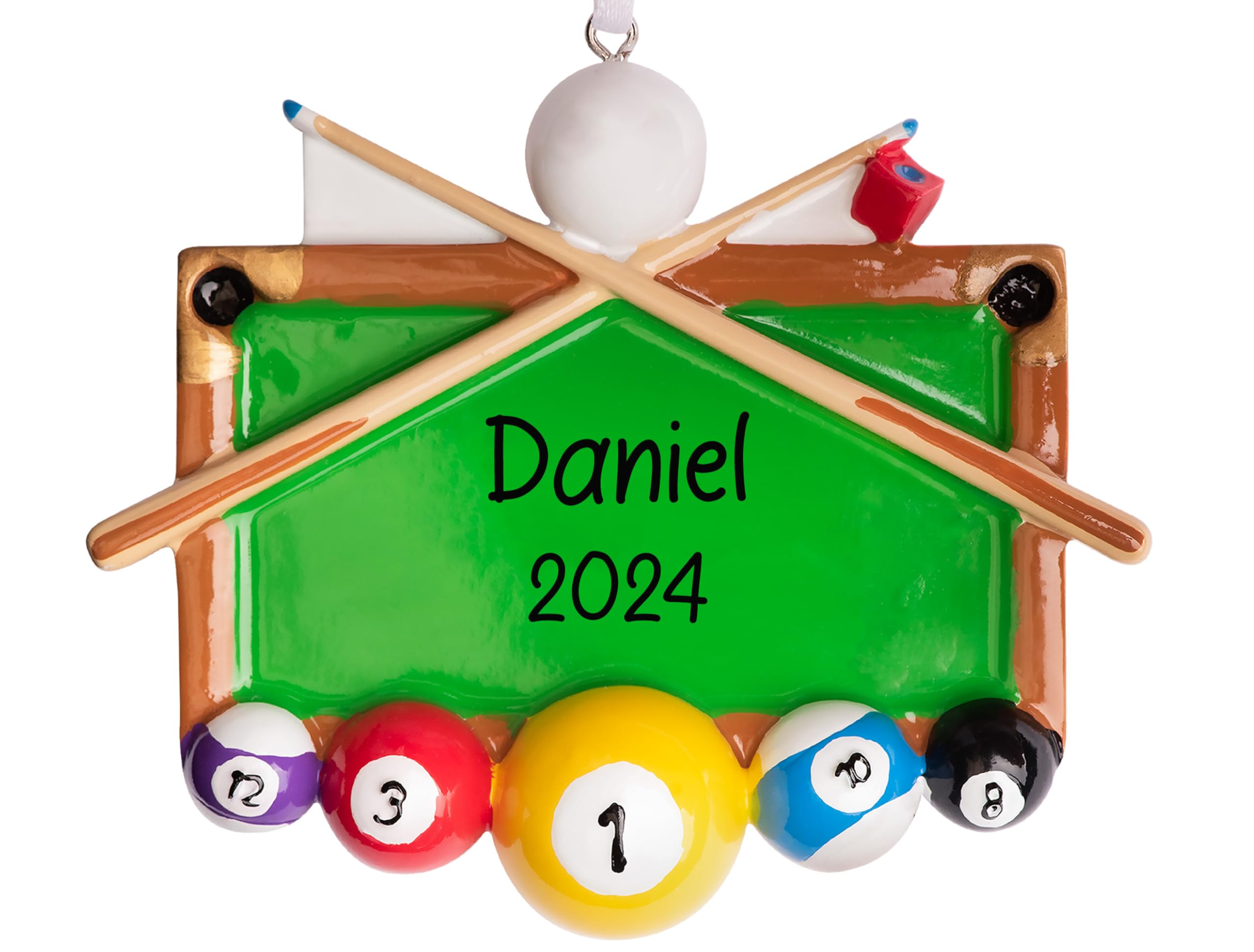 Personalized Pool Table Ornament Glittered Pool Float Custom Party