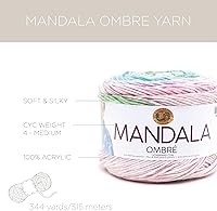 Vista 83 de Lion Brand Yarn Mandala Ombré Yarn with Vibrant Colors, Soft Yarn for Crocheting and Knitting, Harmony, 1-Pack