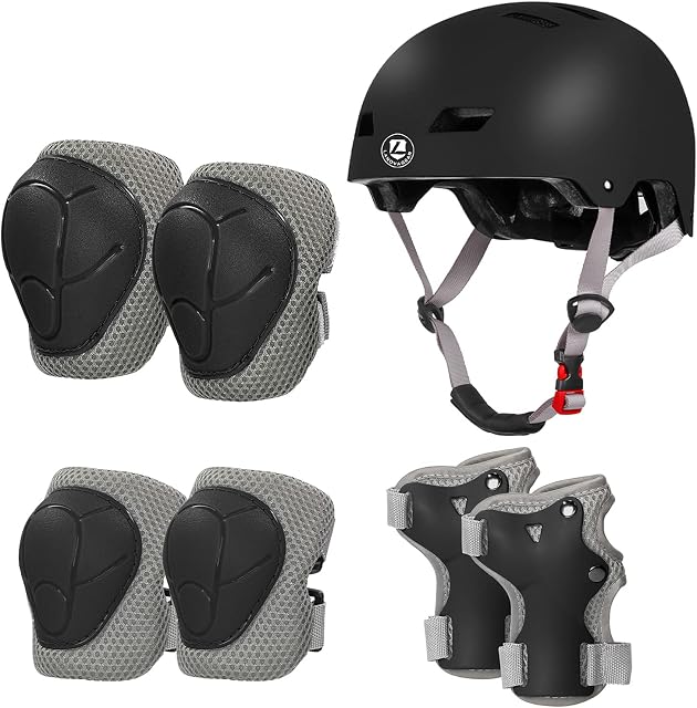 LANOVAGEAR Kids Helmet Knee Elbow Pads Wrist Guards Age 2-8 Years Kids Multi-Sports Helmet for Bike Skateboarding Inline Roller Skating Scooter
