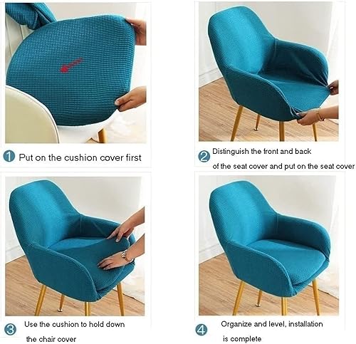 Miniatura 2 de Fundas para silla de oficina, 2 en 1, protector de silla de comedor y cocina, protector curvado para silla de computadora, funda de jacquard