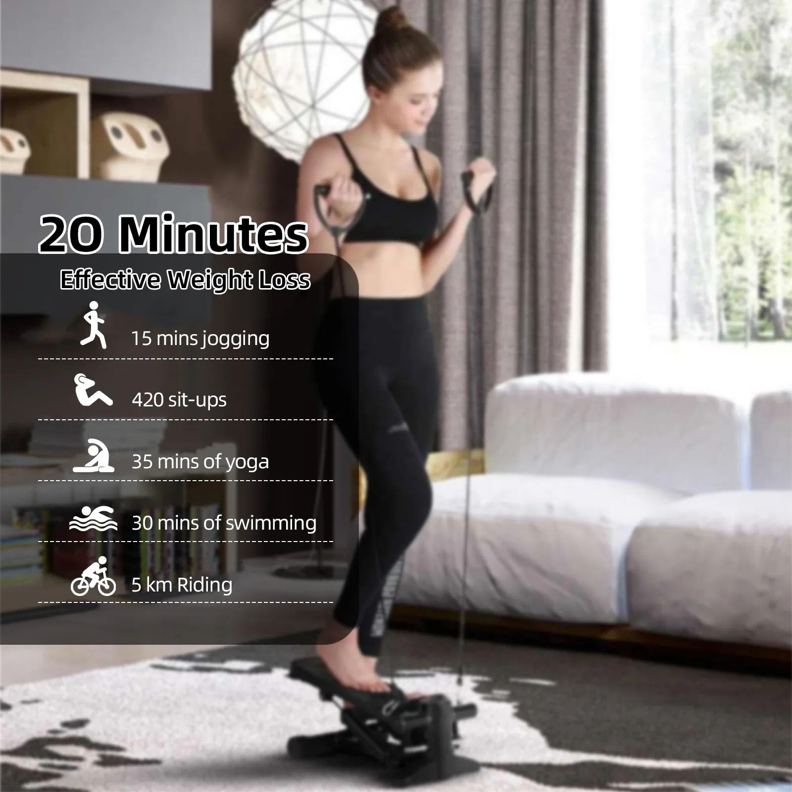 Mini Stepper Per Scale Per Cardio A Casa, Macchina Da Esercizio Con Monitor Lcd, Resistenza Regolabile, Pedali Antiscivolo, Capacità 150 Kg