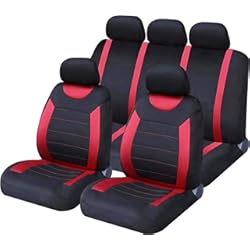 Fundas Asientos Smart Fortwo 450 Sakura Fundas para asientos de automóvil y reposacabezas Carnaby Red SS5293 - Juego completo Tamaño universal Dobladillos elásticos Compatible con airbag lateral Lavable Fácil ajuste