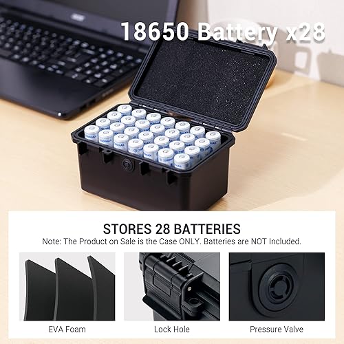 Vista 11 de KIWIFOTOS 14 Slots 18650 Battery Organizer Case Protective Hard Storage Case Shockproof 18650 18350 Battery Holder Box Batteries Container Caja