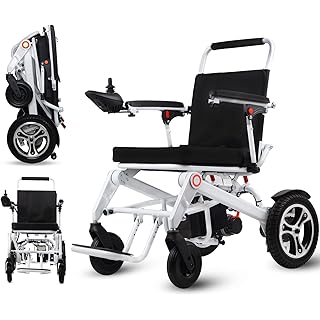 Broobey Folding Electric Wheelchairs for Adults with 2 Batteries 20 Miles Driving Distance, Lightweight Portable Power Wheelchair Weight Only 48lbs, Motorized Wheelchairs for Seniors Support 300lbs