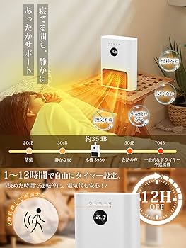 Amazon | ヒーター 壁掛け 【人感センサー付き・ECOモード・2秒速暖