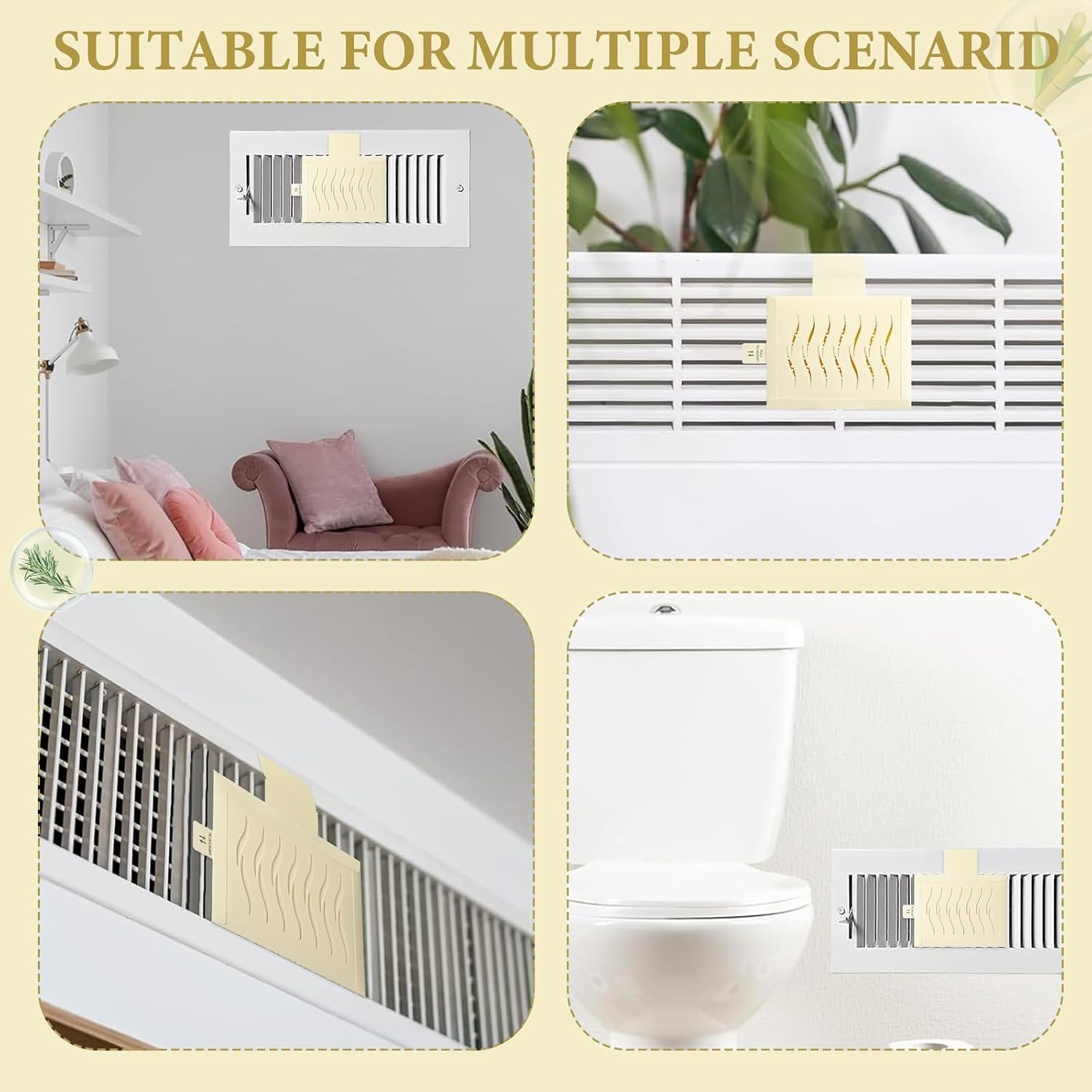 6 Pcs Whole House Air Freshener Filter Aromatherapy Whole Home HVAC Air Freshener System for Home Office Lasting Fragrance (Sugarcane Vanilla)