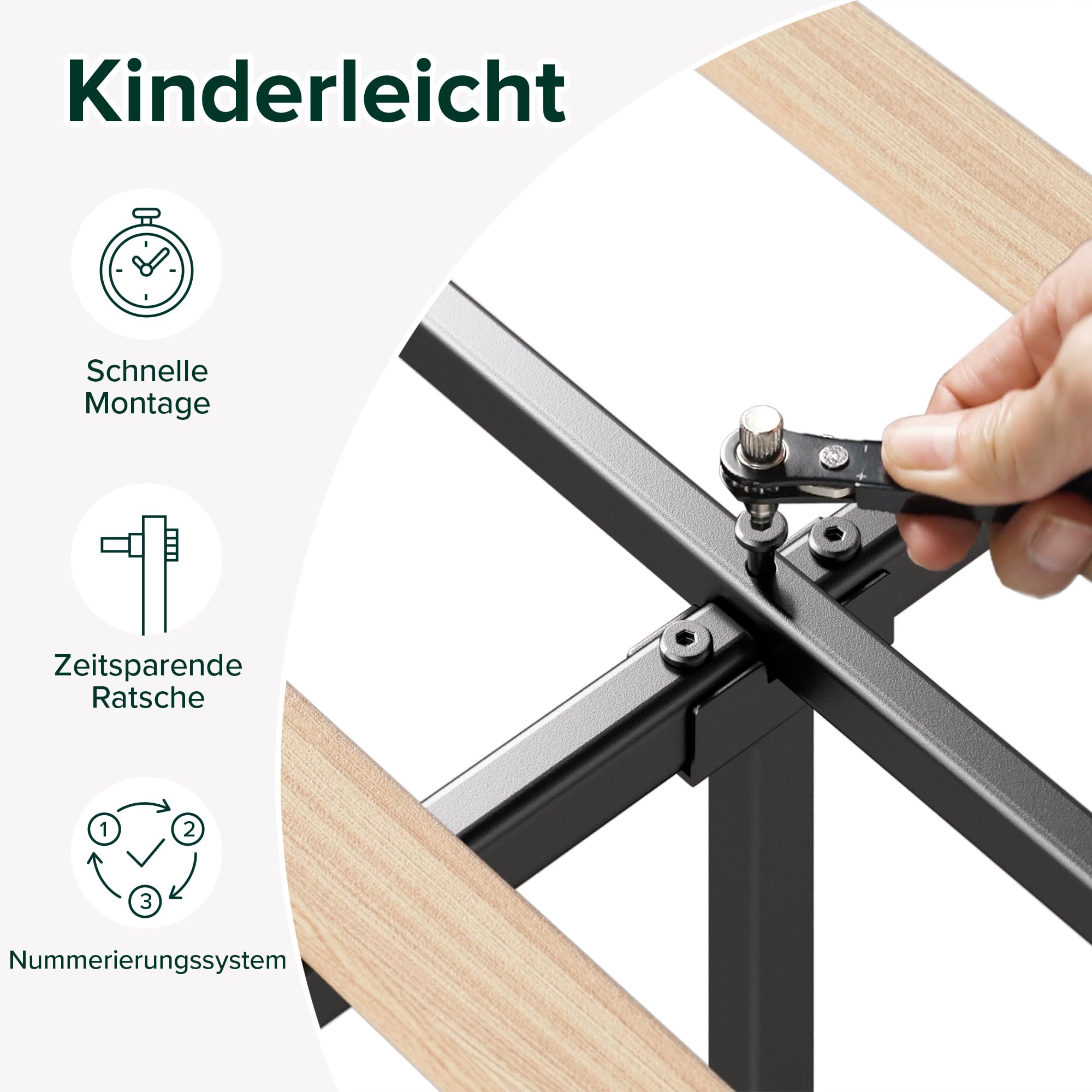 Zinus Maya Polsterbett 140x200 cm mit Kopfteil - 30 cm Hohes Bett mit Lattenrost aus Holz - Kompakte Verpackung & Einfache Montage - Dunkelgrau