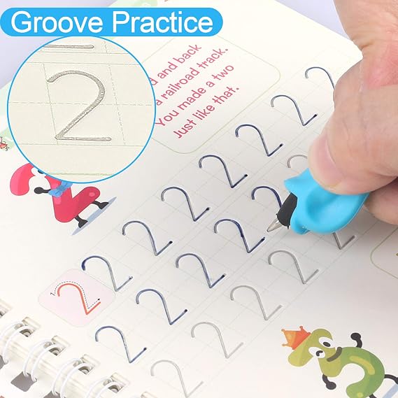 Magic Practice Copybook for kids, 4 Pack Calligraphy Set for Beginners