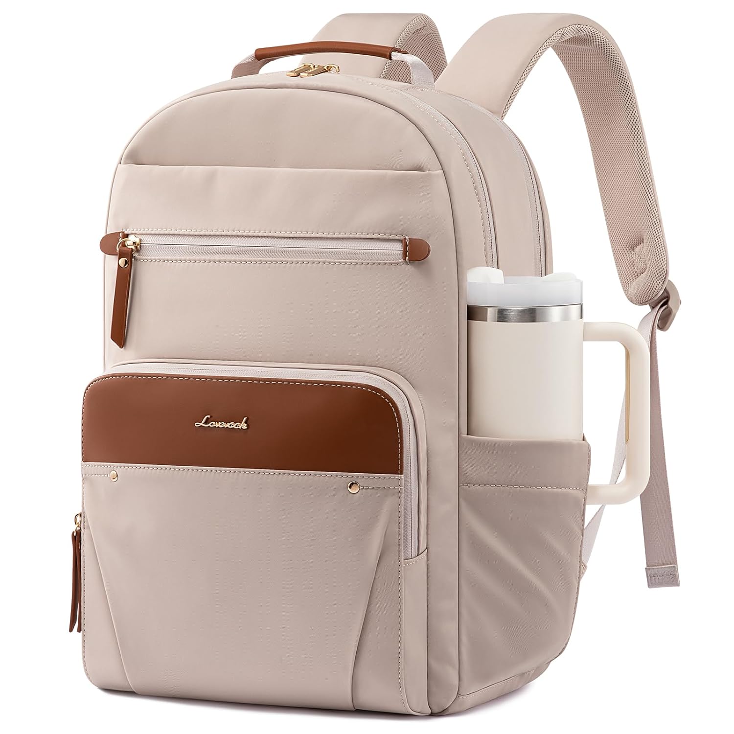 LOVEVOOK Mochila para laptop feminina, mochila de trabalho à prova d’água mochila escolar adolescente para garrafa de água grande, mochila escolar elegante mochila para trabalho…