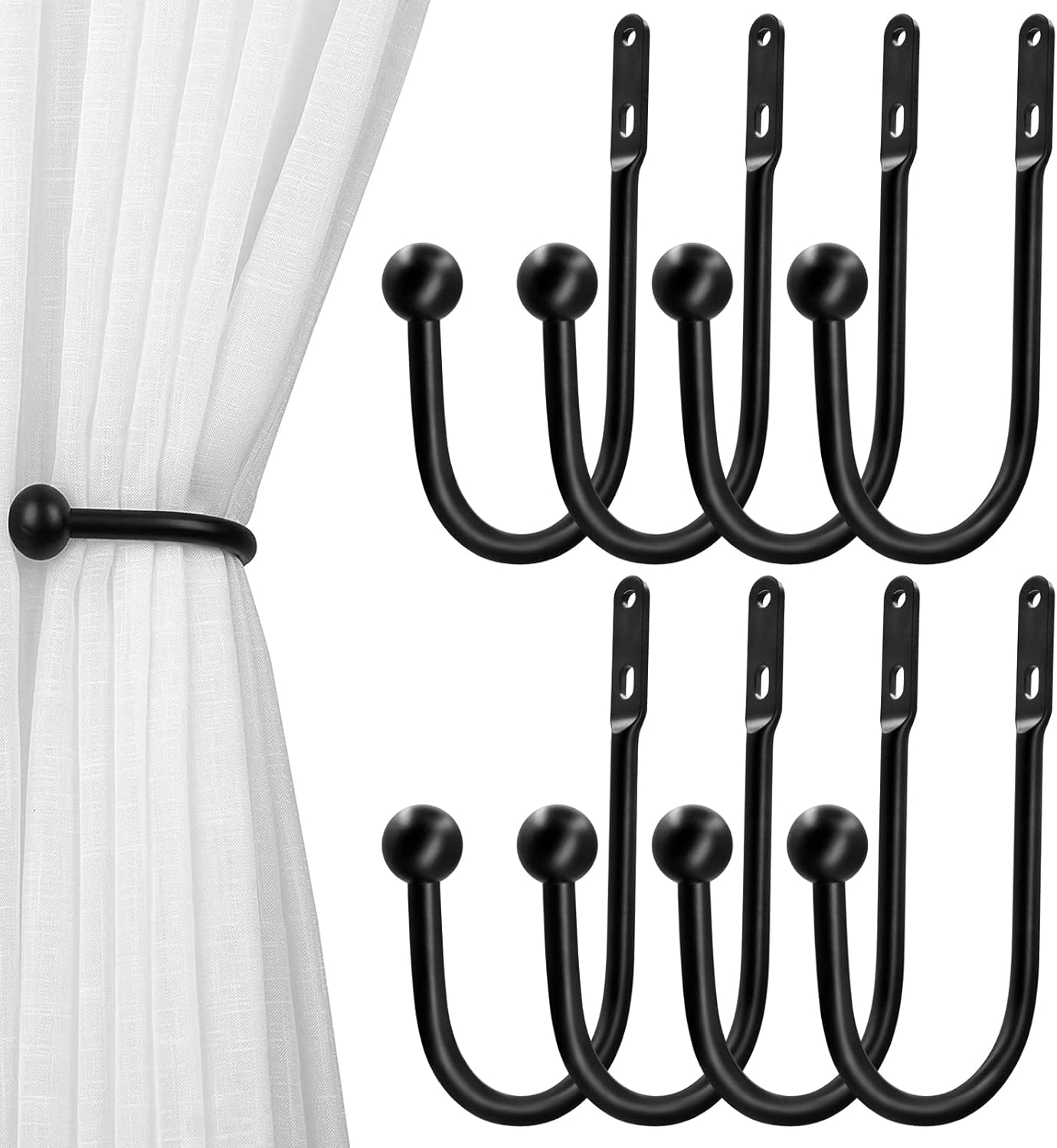 VRSS Wall Mount Curtain Tiebacks Drapery Holdbacks Curtain Holdback Hooks Simple