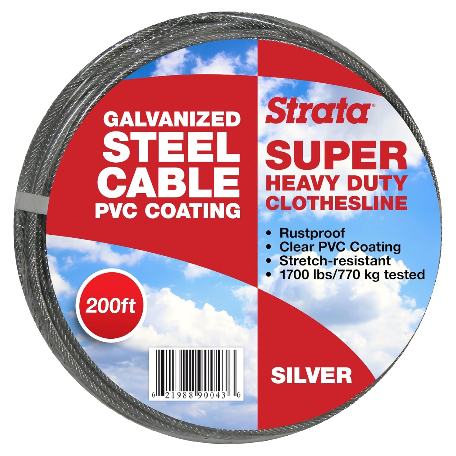 Strata 200 Feet Clothesline Outdoor Heavy Duty Galvanized Wire Steel