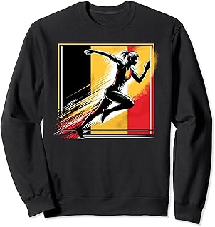 Belgium Flag Female Marathoner Marathon Athlete Sweatshirt