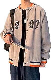 [XOBULL] アウター メンズ 春秋服 ジャケット 立ち襟 コート ゆったり コーデュロイ 男女兼用 スタジャン 韓国ファッション カジュアル ブルゾン 通学 お出かけ ヴァーシティ ジャケット カジュアル ゆったり パッチワーク