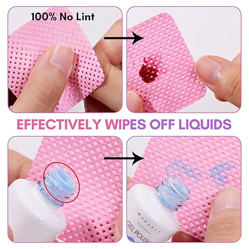 Miniatura 2 de Makartt Lint Free Nail Wipes, 500Pcs Gel Nail Polish Remover Wipes, Super Absorbent Soft Nail Polish Remover Pads, Cleaning Wipes for Nails Glue,