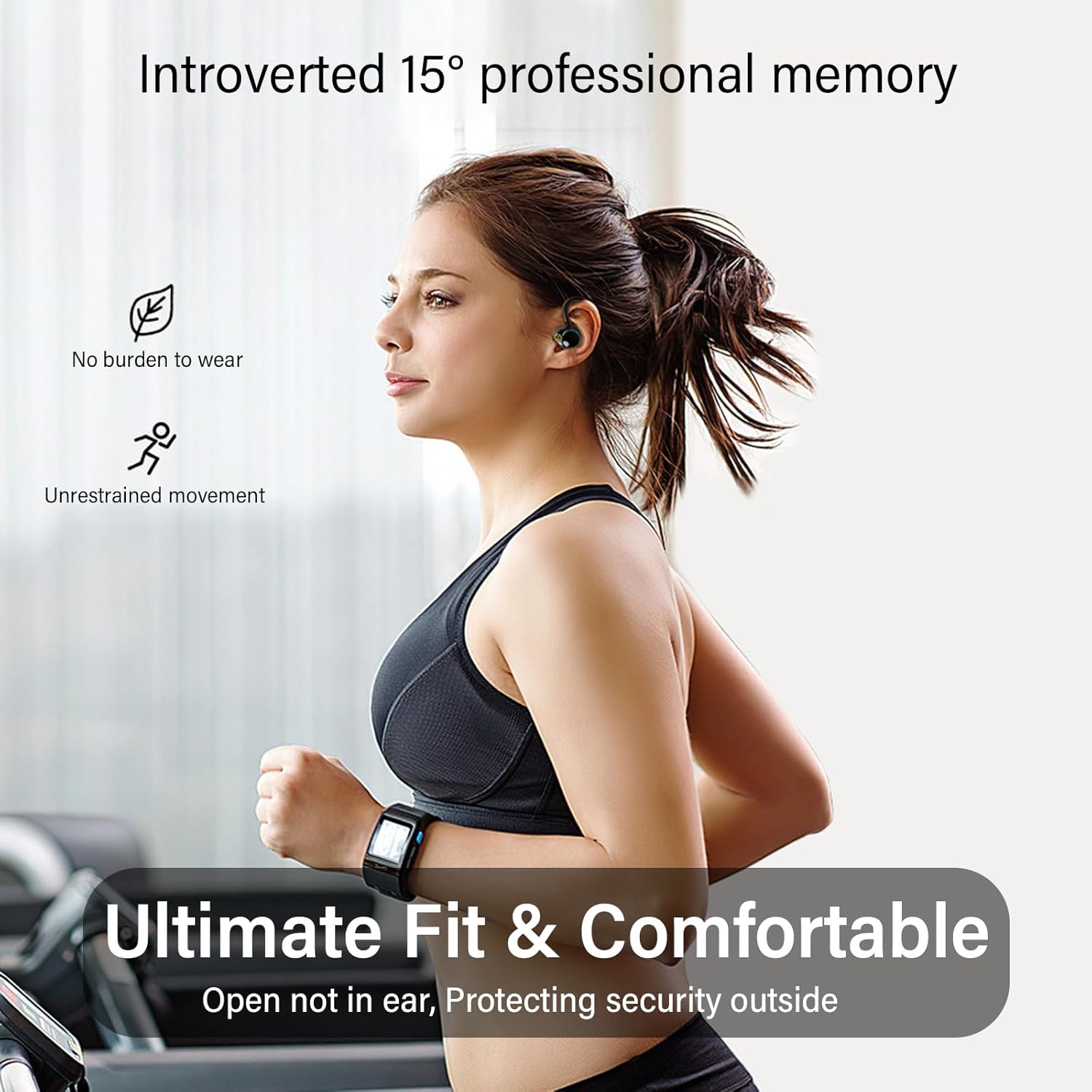 wireless earbuds workout earbud over ear running headphones with ear hooks 60Hrs playtime LED power display, IPX7 waterproof earbuds for android 13MM bass premium sound gym headphones (Black)