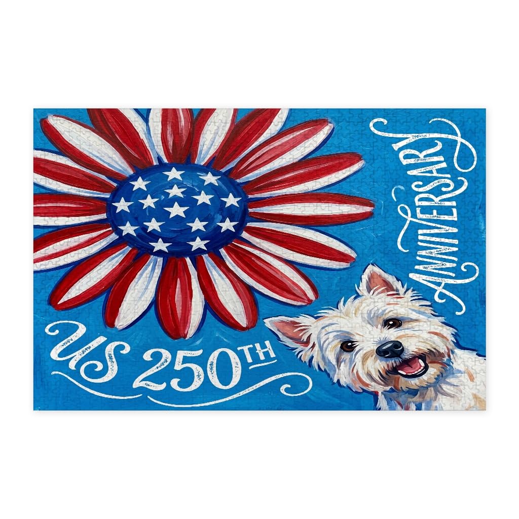 Rompecabezas de perro Westie de madera, puzzle de 1000 piezas de la independencia para adultos 7